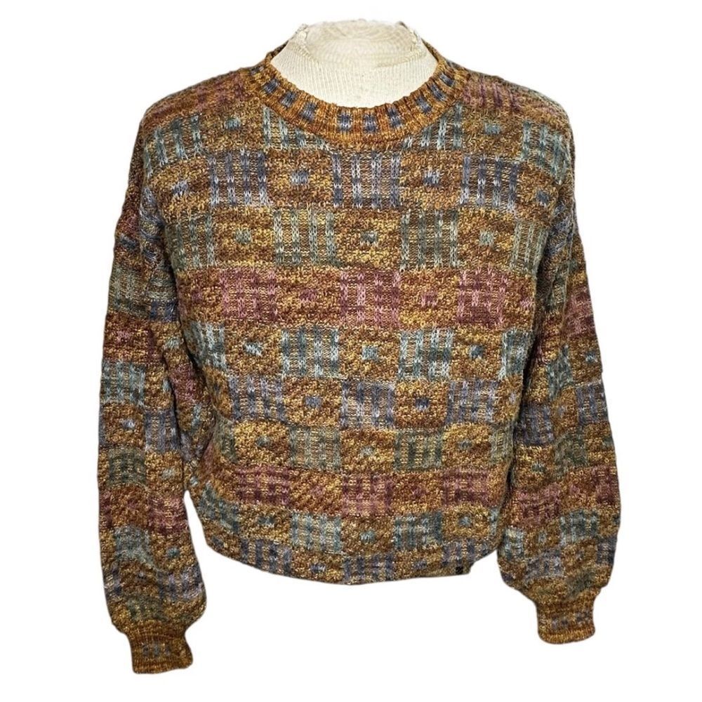 Vintage Crossings Genico Coogie-Style Cotton Knit Sweater Made In USA Size Large